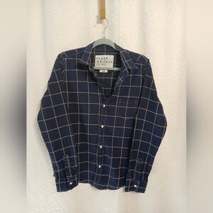 Frank & Eileen Barry  Navy Checkered Women's Shirt